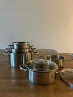 Fissler 5 delig pannenset, Gebruikt, Pannenset, Ophalen of Verzenden, Rvs