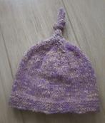 Alpacawol baby mutsje beige / paars 46 cm 12-24 maanden, Jongetje of Meisje, Nieuw, Ophalen of Verzenden, Artesanal