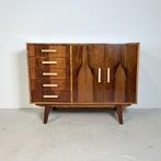 Hoogglans vintage dressoir in Scandinavische stijl, 100 tot 150 cm, Scandinavisch, Ophalen of Verzenden, Zo goed als nieuw