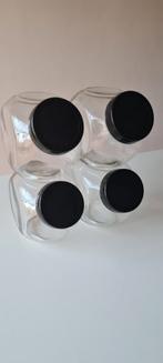 4 Glazen Voorraadpotten snoeppot bakelieten deksel, Ophalen of Verzenden, Zo goed als nieuw