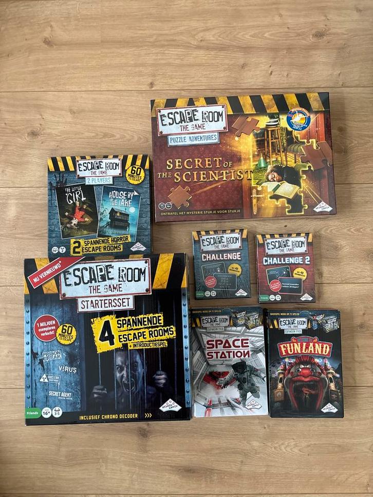 Escape Room The Game - Complete Collectie!, Hobby en Vrije tijd, Gezelschapsspellen | Bordspellen, Zo goed als nieuw, Een of twee spelers