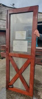 Eiken buiten deuren met glas, Doe-het-zelf en Verbouw, Deuren en Horren, Ophalen, Gebruikt, 80 tot 100 cm, Binnendeur
