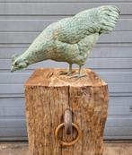 Bronze Kip kunstwerk tuinbeeld standbeeld landelijk, Verzenden, Zo goed als nieuw, Metaal, Dierenbeeld