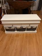 Witte Ladekast met Rieten Manden H:50cm B:35cm L:100cm, Huis en Inrichting, Kasten | Ladekasten, Ophalen, Minder dan 50 cm, Gebruikt