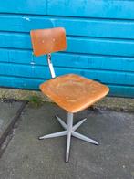 Vintage verstelbare School/Atelier/werkplaats Stoel '60, Ophalen, Gebruikt, Bruin, Eén