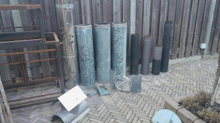 Dubbel wandige kachelpijpen ( meerdere ), Rookkanaal, Huis en Inrichting, Kachels, Zo goed als nieuw, Houtkachel, Hout, Ophalen