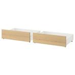 4x ikea malm bedlades eiken, Ophalen, Wit, Tweepersoons, Zo goed als nieuw