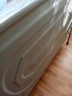 Prachtig brocante ijzeren bed op wieltjes Oud groen, Ophalen, Gebruikt, Twijfelaar, 120 cm