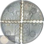 Curaçao - Gevierendeelde 2½ gulden 1944 met klop E35 "VNCX", Setje, Zilver, Ophalen of Verzenden, Koningin Wilhelmina