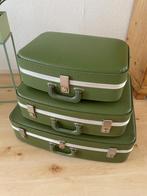 Retro Koffer set met 3 maten koffers in avocado groen, Ophalen of Verzenden, Huis en Inrichting