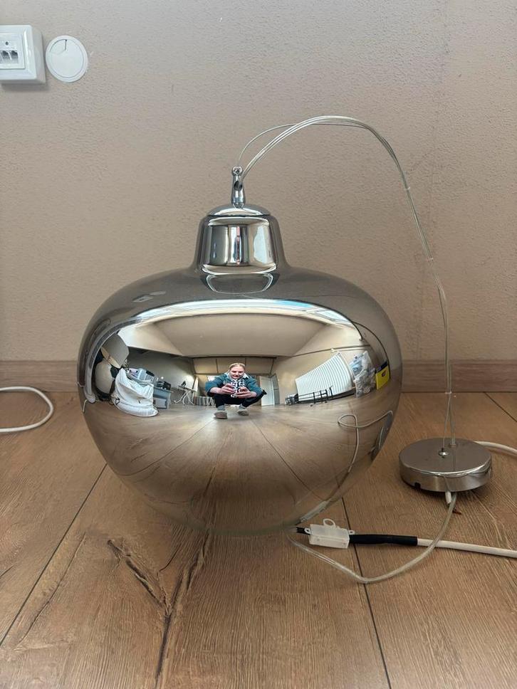 Smokey glazen hanglamp - zeer netjes, Huis en Inrichting, Lampen | Hanglampen, Zo goed als nieuw, Minder dan 50 cm, Glas, Ophalen of Verzenden