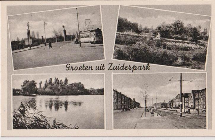 Den Haag Zuiderpark , meerbeeldkaart met tram, Verzamelen, Ansichtkaarten | Nederland, Ongelopen, Zuid-Holland, Ophalen of Verzenden