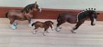 Schleich Clydesdale 13808, 13810 & 13670, Ophalen of Verzenden, Zo goed als nieuw, Paard, Beeldje of Figuurtje