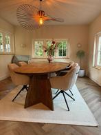 Stijlvolle eettafel + 8 stoelen – in uitstekende staat, Eikenhout, 200 cm of meer, Zo goed als nieuw, Rechthoekig
