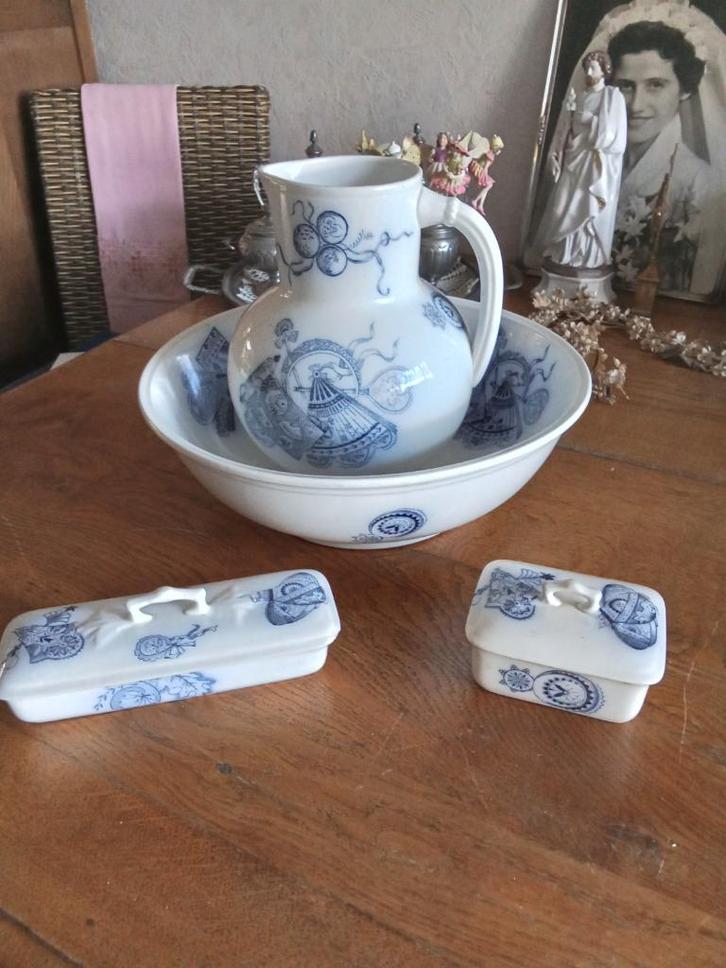 antiek lampetstel van societe Ceramique serie FAN, Antiek en Kunst, Antiek | Keramiek en Aardewerk, Ophalen of Verzenden