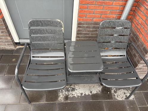 Tuinbank metaal olle tete a tete intratuin zwart, Tuin en Terras, Tuinbanken, Gebruikt, Metaal, Ophalen