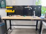 Powerplus werkbank met metalen wand en opbergbakken, Ophalen, Gebruikt, 120 tot 170 cm