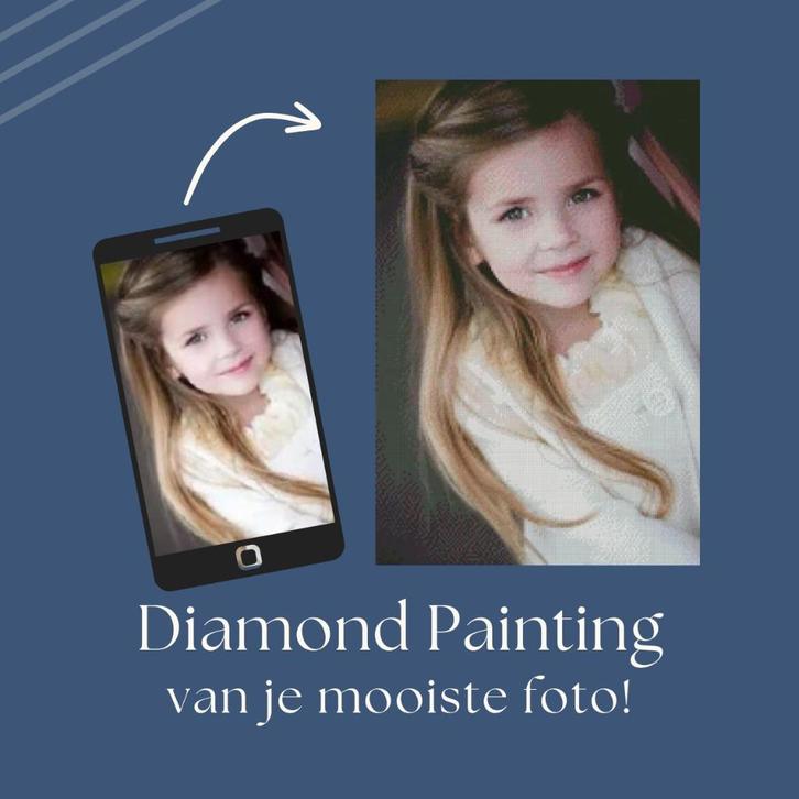 Eigen Foto Diamond Painting (Custom) vanaf € 18,95, Hobby en Vrije tijd, Knutselen, Nieuw, Knutselwerk, Ophalen of Verzenden