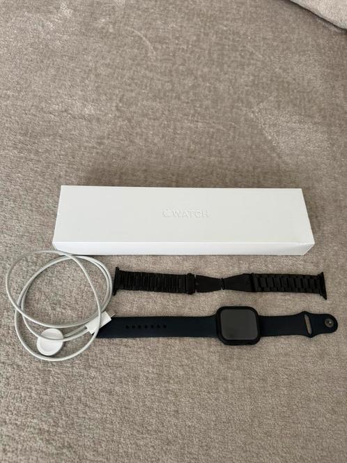 Apple Watch Series 8 45MM BLACK GPS, Sieraden, Tassen en Uiterlijk, Smartwatches, Gebruikt, iOS, Zwart, GPS, Waterdicht, Ophalen of Verzenden