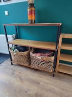 Vintage Gangkast/Sidetable met Manden, Ophalen, Met plank(en), Gebruikt, 50 tot 100 cm