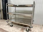 3x Blanco RVS serveerwagen 3 etages | Horeca transportkar, Ophalen, Profesioneel, Gebruikt, Metaal of Aluminium