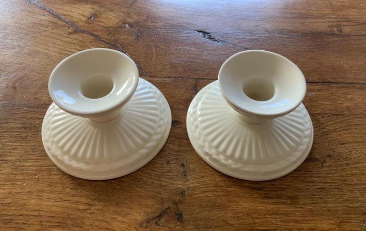 Wedgwood Edme kandelaars 2x Z. G.A.N., Huis en Inrichting, Keuken | Servies, Zo goed als nieuw, Overige typen, Wedgwood, Aardewerk