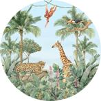 Behangcirkel Jungle dieren Giraffe, Muurcirkel zelfkl. vlies, Kinderen en Baby's, Ophalen of Verzenden, Nieuw, Wanddecoratie