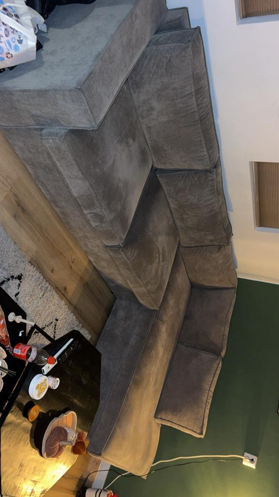 Hoekbank thomas rechts merk WOOOD lichtgrijs, Huis en Inrichting, Banken | Complete zithoeken, Zo goed als nieuw, Stof, Ophalen