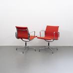 20 Vitra Eames Ea107 Rood Hopsak Chroom, Zo goed als nieuw, Metaal, Vijf, Zes of meer stoelen