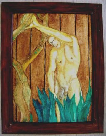 vintage maf schilderij op paneel 1969 beschikbaar voor biedingen
