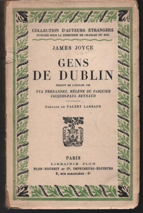 James Joyce (Préface Valery Larbaud) ~ Gens de Dublin ~1926, Boeken, Taal | Frans, Gelezen, Fictie, Verzenden