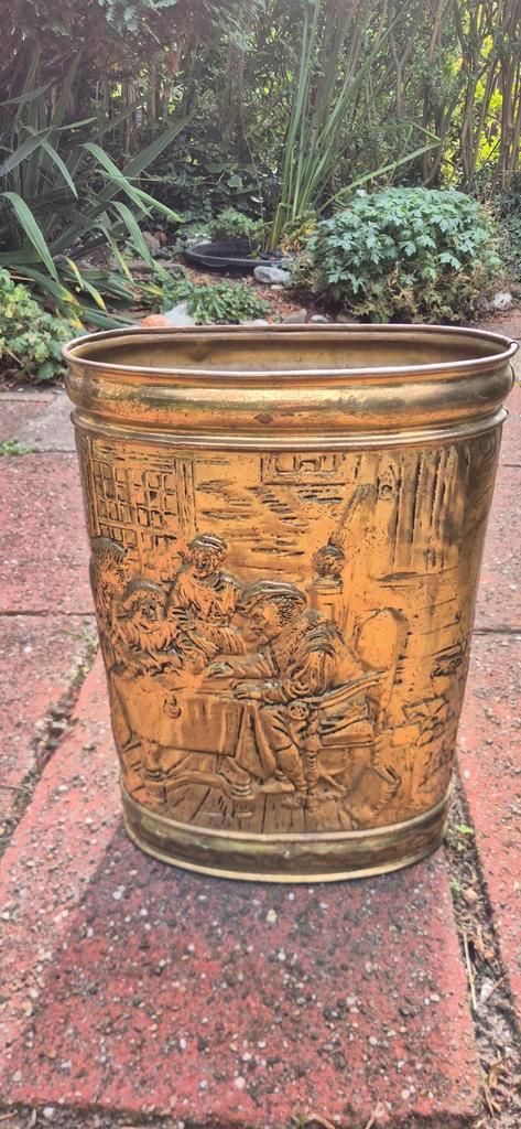 Koperen Paraplubak met Reliëf, Antiek en Kunst, Antiek | Woonaccessoires, Ophalen of Verzenden