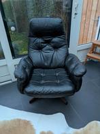Leren vintage draaifauteuil, Ophalen, Gebruikt, 75 tot 100 cm, Leer