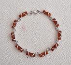 Amber barnsteen armband 925 zilver, Ophalen of Verzenden, Zo goed als nieuw, Zilver, Zilver