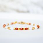 Armband met rode jaspis en zoetwaterparels, Nieuw, Ophalen of Verzenden, Rood, Met edelsteen