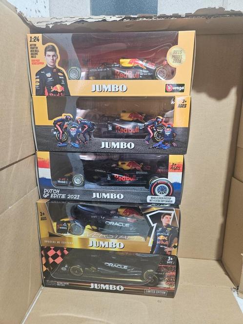 max verstappen jumbo collection rb 15 rb19 Limited edition, Hobby en Vrije tijd, Modelauto's | 1:24, Nieuw, Auto, Bburago, Ophalen of Verzenden