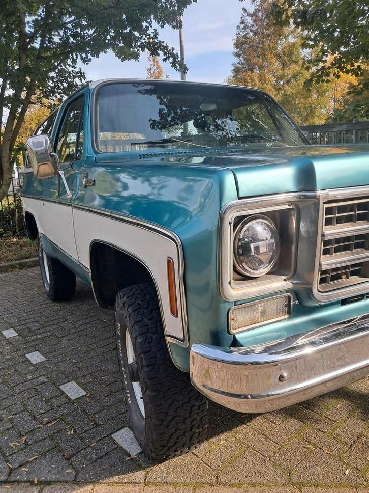 Chevrolet 1977 Blauw, Auto's, Chevrolet, Particulier, Blazer, 4x4, Metallic lak, Open dak, Benzine, SUV of Terreinwagen, Geïmporteerd