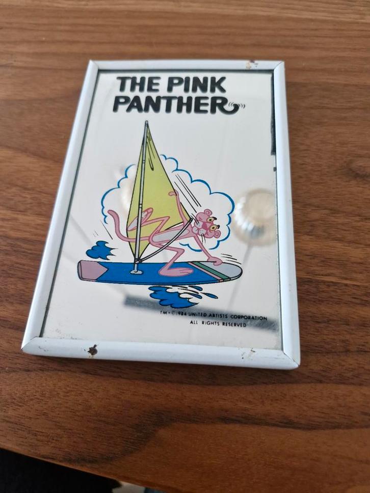 Vintage Pink Panther Spiegel, Huis en Inrichting, Woonaccessoires | Spiegels, Gebruikt, Minder dan 50 cm, Minder dan 100 cm, Rechthoekig