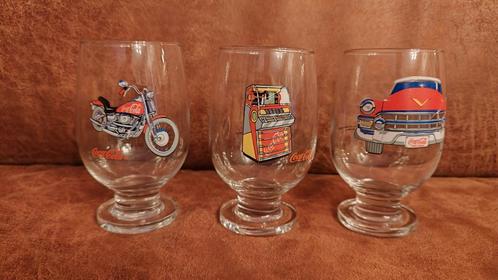 3 Coca Cola glazen uit de jaren 70 samen €10, Verzamelen, Glas en Borrelglaasjes, Zo goed als nieuw, Frisdrankglas, Ophalen of Verzenden