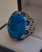 Zilveren ring  turquoise steen 925, Sieraden, Tassen en Uiterlijk, Ringen, 20 of groter, Zo goed als nieuw, Zilver, Dame of Heer
