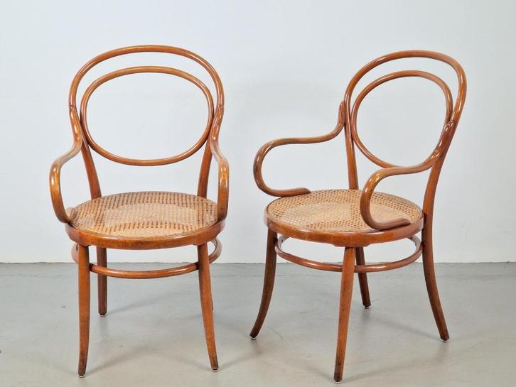 Set 2 art nouveau deco stoel jacob & josef kohn wiener 1900, Huis en Inrichting, Stoelen, Gebruikt, Twee, Hout, Riet of Rotan