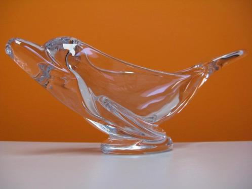 grote vintage helder kristal Dolfijn Vannes-le-Châtel France, Antiek en Kunst, Antiek | Glas en Kristal, Ophalen of Verzenden