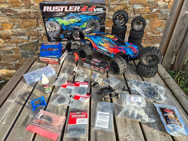 Traxxas Rustler 4x4 VXL - Gebruikt, Werkt Goed!, Hobby en Vrije tijd, Modelbouw | Auto's en Voertuigen, Gebruikt, Auto, Groter dan 1:32