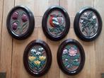 5 Gabriel Sweden ovale wandtegels florale en vogel motieven, Ophalen of Verzenden