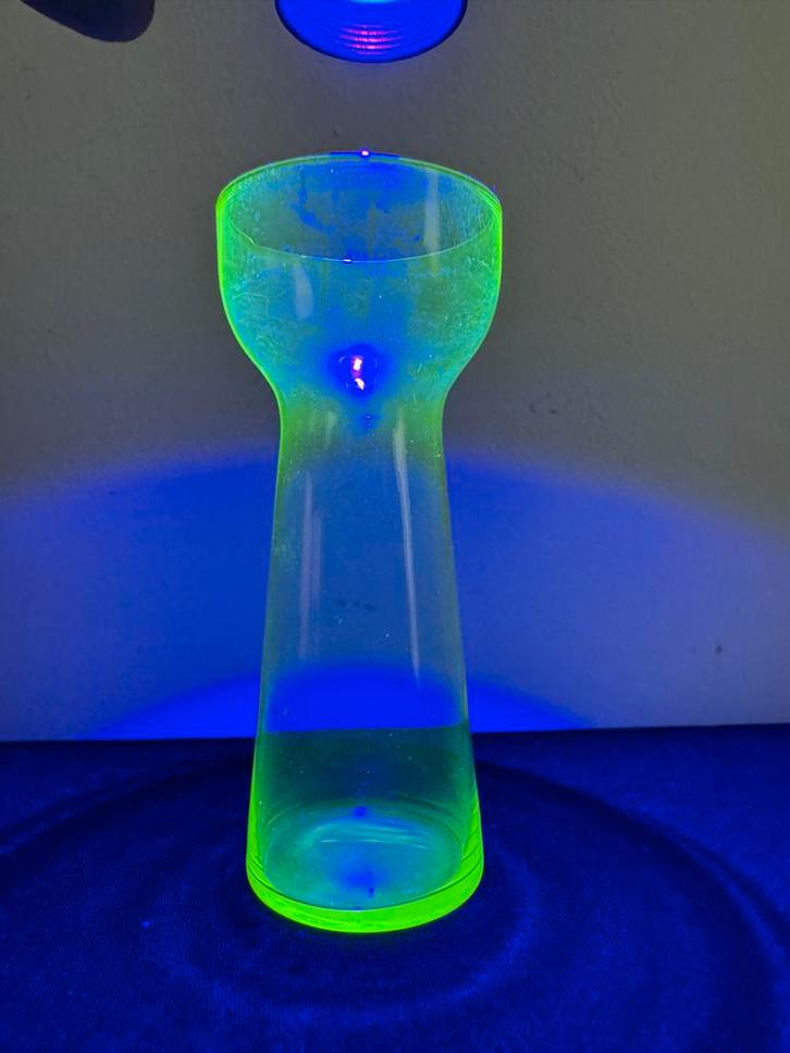 Uranium Glas Hyacint Vaasje, Antiek en Kunst, Antiek | Glas en Kristal, Ophalen of Verzenden