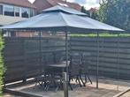 partytent met dubbel dak 3x4 m en tuinset, Ophalen, Gebruikt, Aluminium