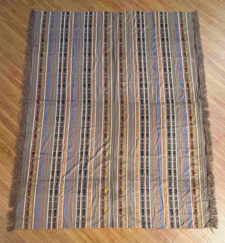 Gestreept vintage tafelkleed 207/160, Huis en Inrichting, Tafelkleden, Gebruikt, Rechthoek, Ophalen of Verzenden