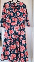 Top Vintage jurk met rozen, Kleding | Dames, Jurken, Blauw, Maat 42/44 (L), Ophalen of Verzenden, Zo goed als nieuw