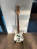 Fender Mustang Bass PJ Olympic White PF, Ophalen, Zo goed als nieuw