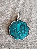 Antieke Hanger Lourdes Turkoois Blauw en Heilige Maagd Maria, Verzamelen, Religie, Verzenden, Zo goed als nieuw, Sieraad, Christendom | Katholiek
